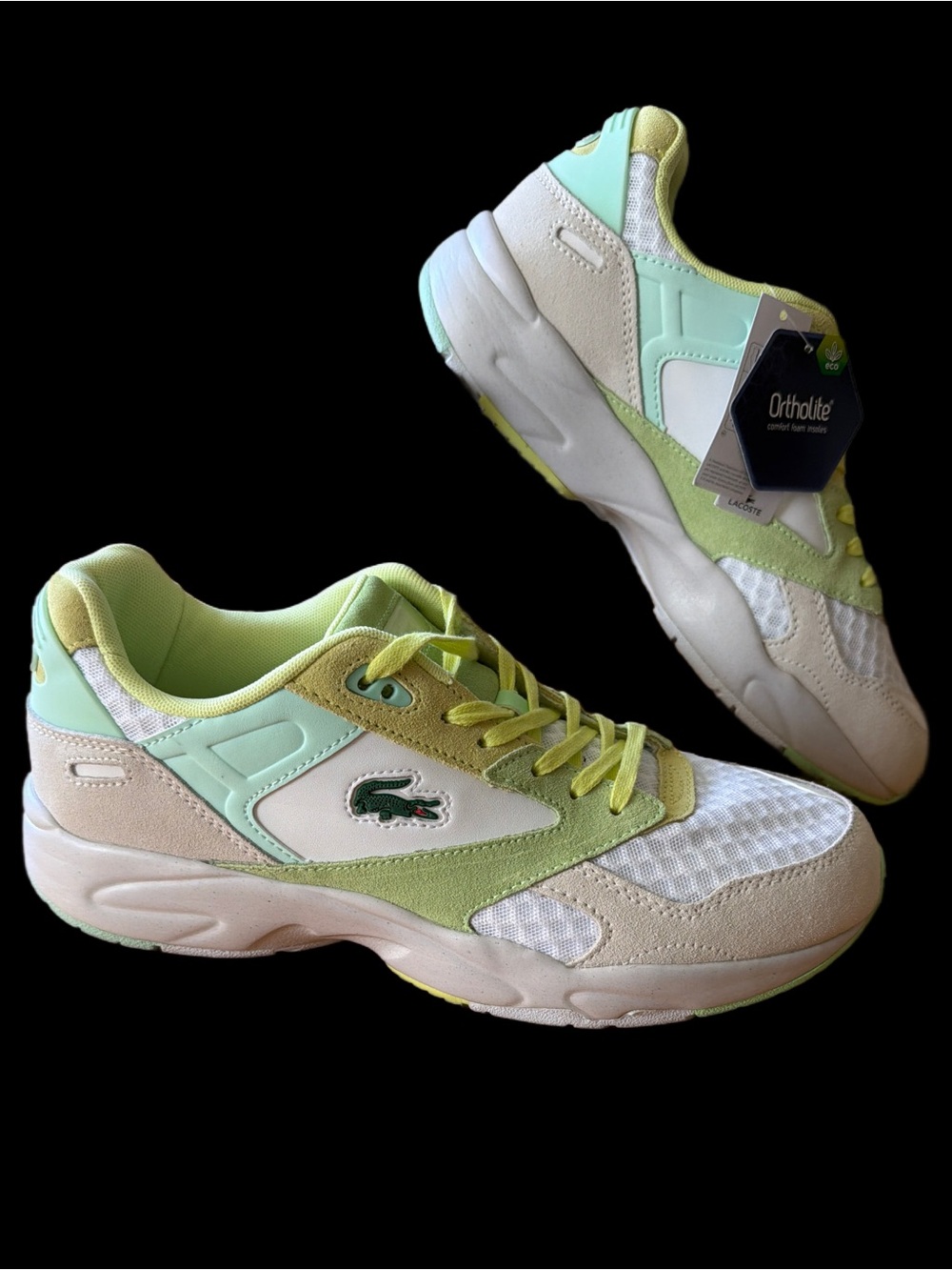 Lacoste STORM 96  Pastel Green & White Sport Sneaker Men’s size 10.5 NWT - Picture 2 of 16